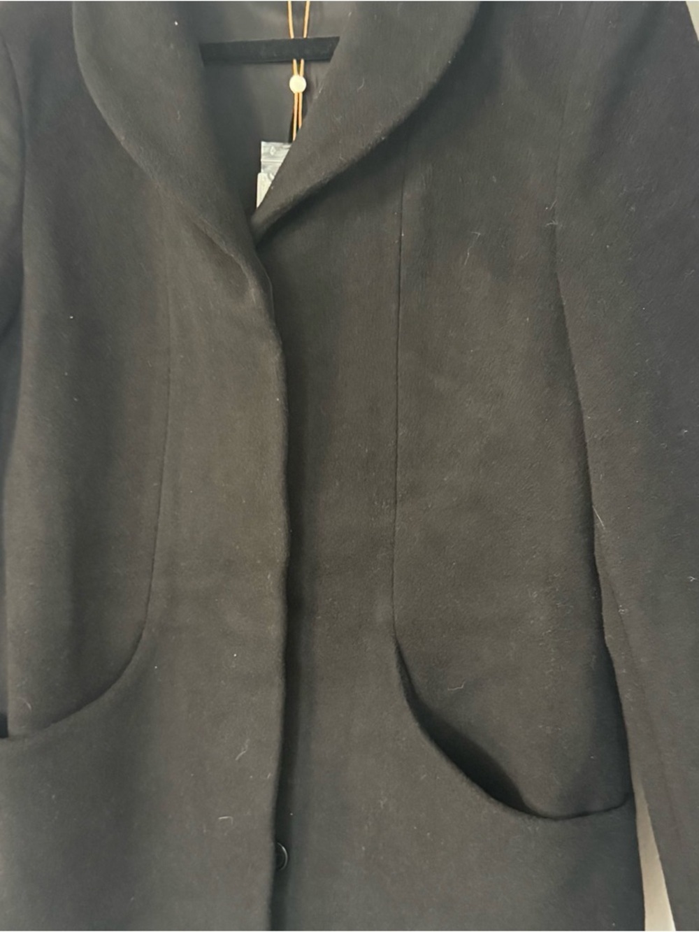 Quince Women’s Long Sleeve Wool Cashmere Cocoon Coat in Black Sz M NWT - Picture 3 of 9